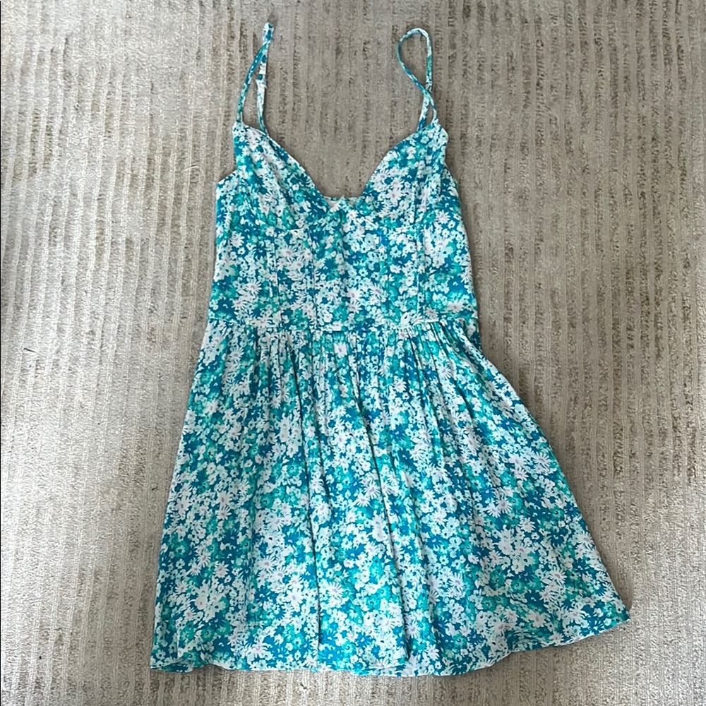 Floral Blue Mini Dress